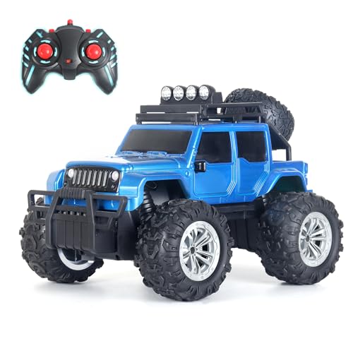 Popsugar of roadway rechargeable remote control car. Rc car monster truck. 4 headlight mode. Lithium battery. C- type charging. Remote control car for kids. Built in India, red