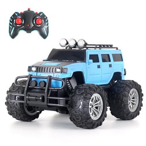 Popsugar of roadway rechargeable remote control car. Rc car monster truck. 4 headlight mode. Lithium battery. C- type charging. Remote control car for kids. Built in India, red