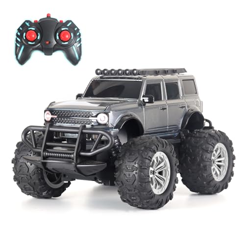 Popsugar of roadway rechargeable remote control car. Rc car monster truck. 4 headlight mode. Lithium battery. C- type charging. Remote control car for kids. Built in India, red