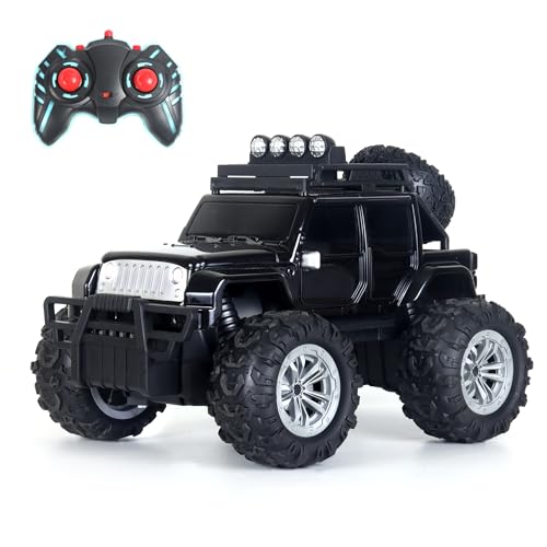 Popsugar of roadway rechargeable remote control car. Rc car monster truck. 4 headlight mode. Lithium battery. C- type charging. Remote control car for kids. Built in India, red