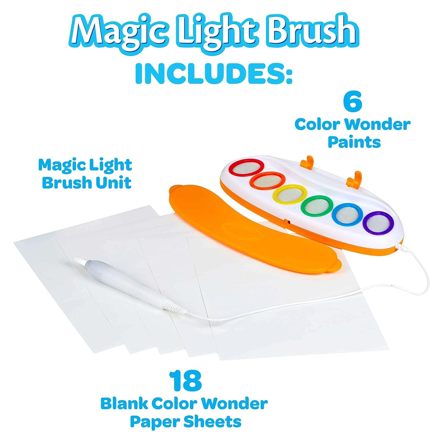 Crayola color wonder magic light brush, mess free painting station for kids, for kids, for kids, toddler toy and activity, age 3, 4, 5.  multicolor