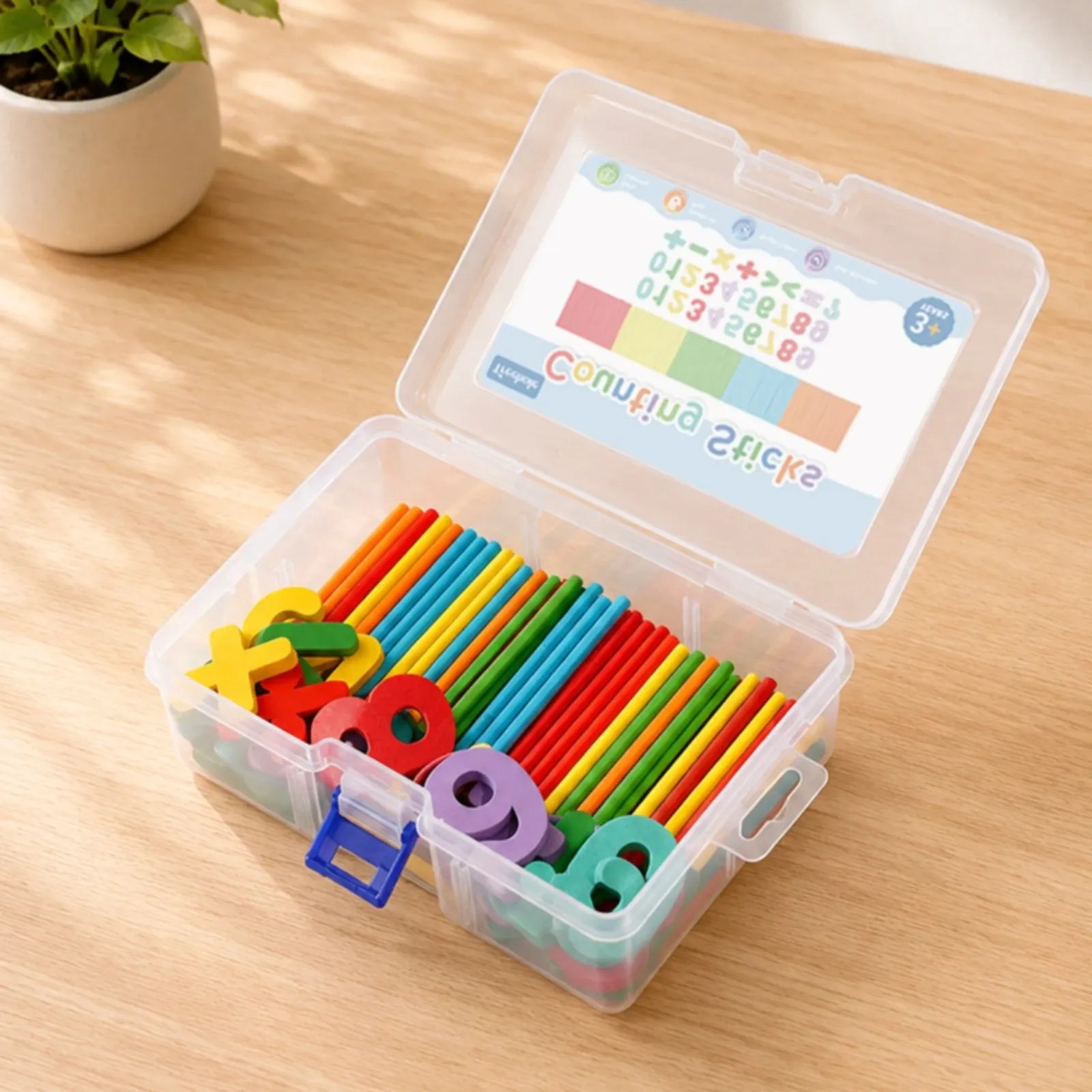 Math Learning Toy Colorful Counting Sticks Set Counting Rod Set Latch Addition Subtraction for Children