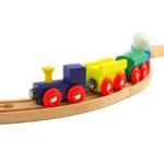 Wooden Multicolor Children's Wooden Building Block Shape Sorting Train Toy Pull Along Train with Building Blocks