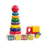 Rainbow Stacker Wooden Ring Educational Toy - Wooden Rainbow Stacking Rings Baby Toy, Stacker Toys for Infants and Toddlers (Rainbow Stacker)