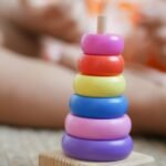 Rainbow Stacker Wooden Ring Educational Toy - Wooden Rainbow Stacking Rings Baby Toy, Stacker Toys for Infants and Toddlers (Rainbow Stacker)